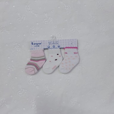 Langnisi Baby Cotton Socks 3-Pack – 0–6 Months