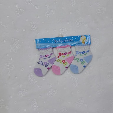 Floral Baby Socks 3-Pack – 0–6 Months