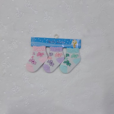 Floral Baby Socks 3-Pack – 0–6 Months