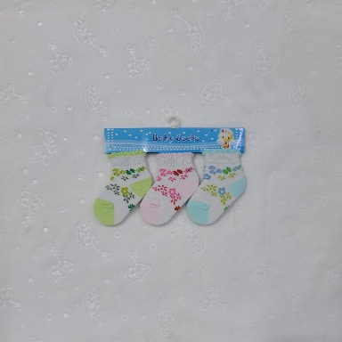 Floral Baby Socks 3-Pack – 0–6 Months