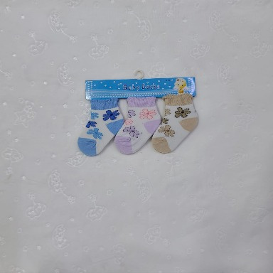 Floral Baby Socks 3-Pack – 0–6 Months