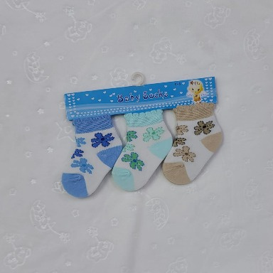 Floral Baby Socks 3-Pack – 0–6 Months