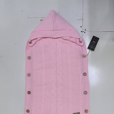 Premium Knitted Baby Swaddle Blanket with Hood & Buttons – Soft Newborn Wrap