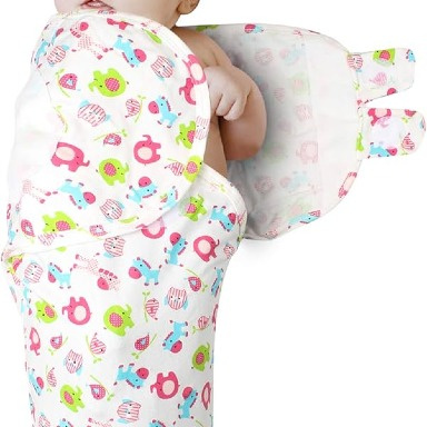 Hooded Baby Swaddle Wrap Blanket – Soft Cotton Newborn Sleeping Sack