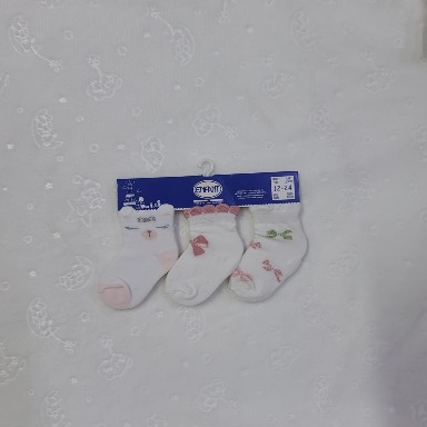 Enfant Baby Girl Socks 3 Pack – Soft Cotton (12–24M)