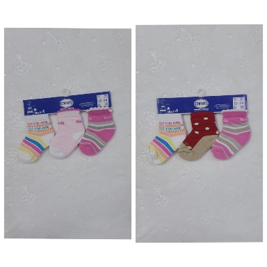 Enfant Baby Girl Socks 3 Pack – Soft Cotton (12–24M)