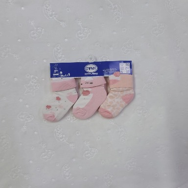 Enfant Baby Girl Cotton Socks – 3 Pair Set (12–24M)