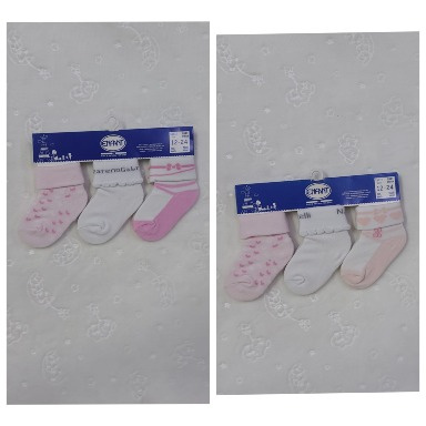 Enfant Baby Girl Cotton Socks – 3 Pair Set (12–24M)