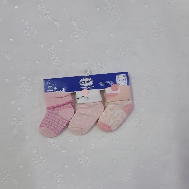 Enfant Baby Girl Cotton Socks – 3 Pair Set (12–24M)