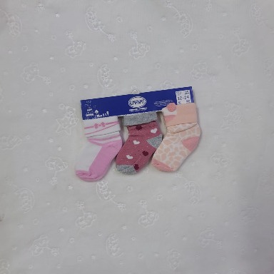 Enfant Baby Girl Cotton Socks – 3 Pair Set (12–24M)