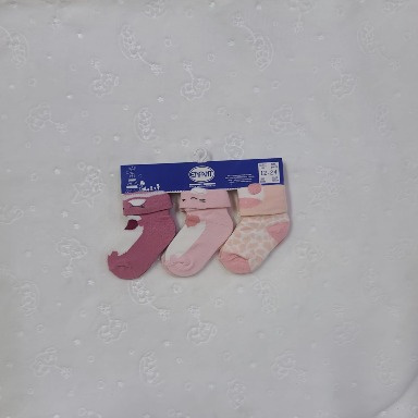 Enfant Baby Girl Cotton Socks – 3 Pair Set (12–24M)