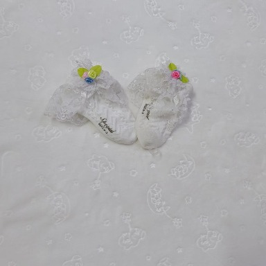 Baby Girl Frilly Lace Ruffle Socks – Soft Cotton Dress Socks (0–6M)