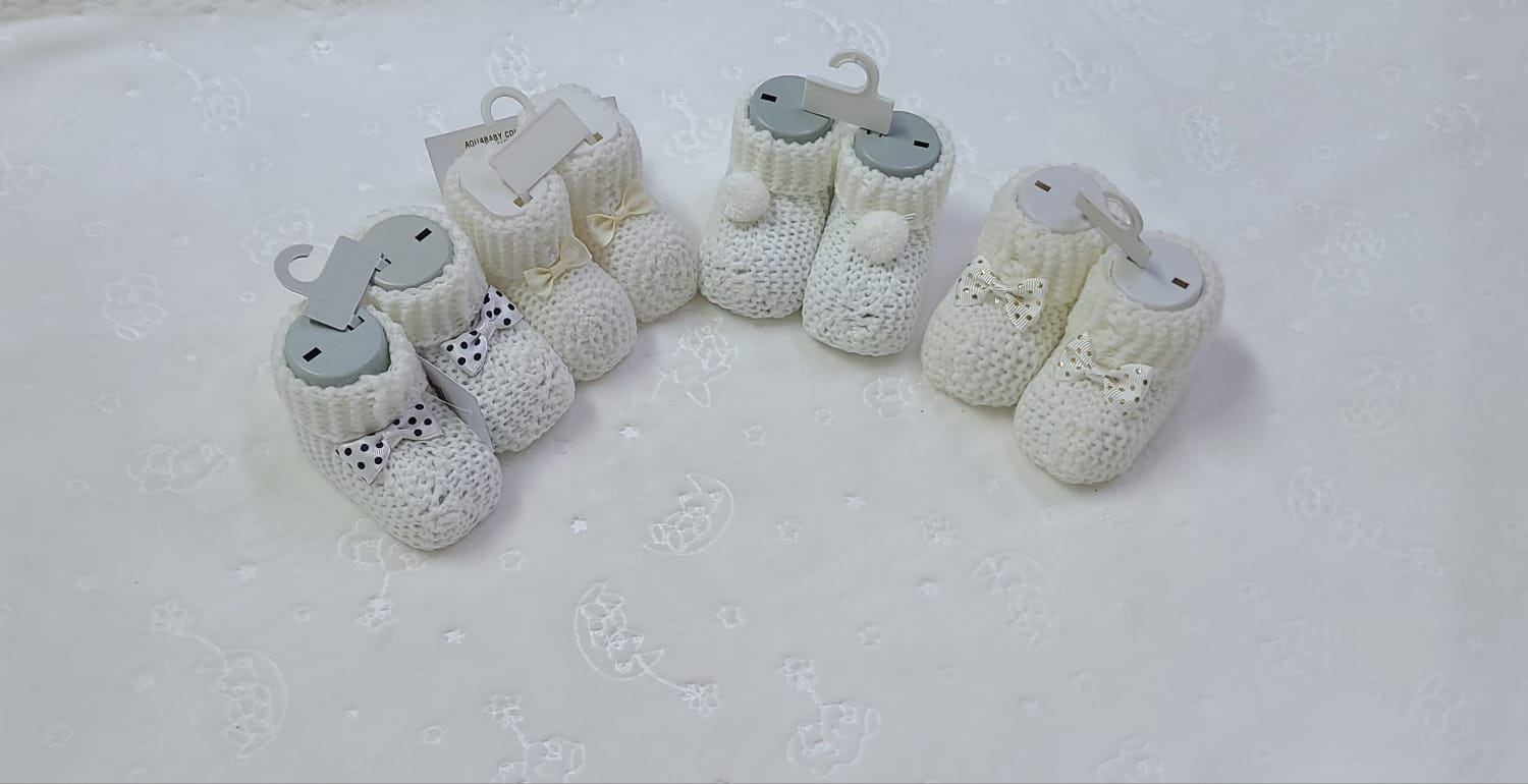 Knitted Baby Booties/Socks for Newborns – Soft & Warm Pinetki (0–6 Months)