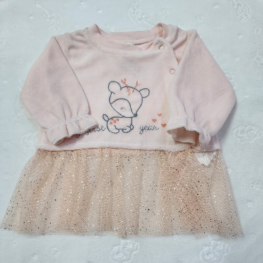 Baby Girls Cotton Peplum Top with Tulle Hem – My First Year Long Sleeve Outfit