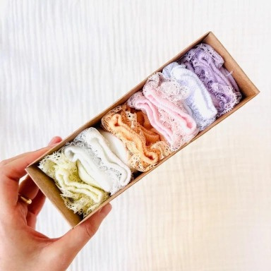 Newborn Lace Ruffle Socks 6-Pack – 0–6 Months