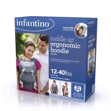 Infantino Cuddle Up™ Ergonomic Hoodie Carrier Grey | Baby Carrier Kenya