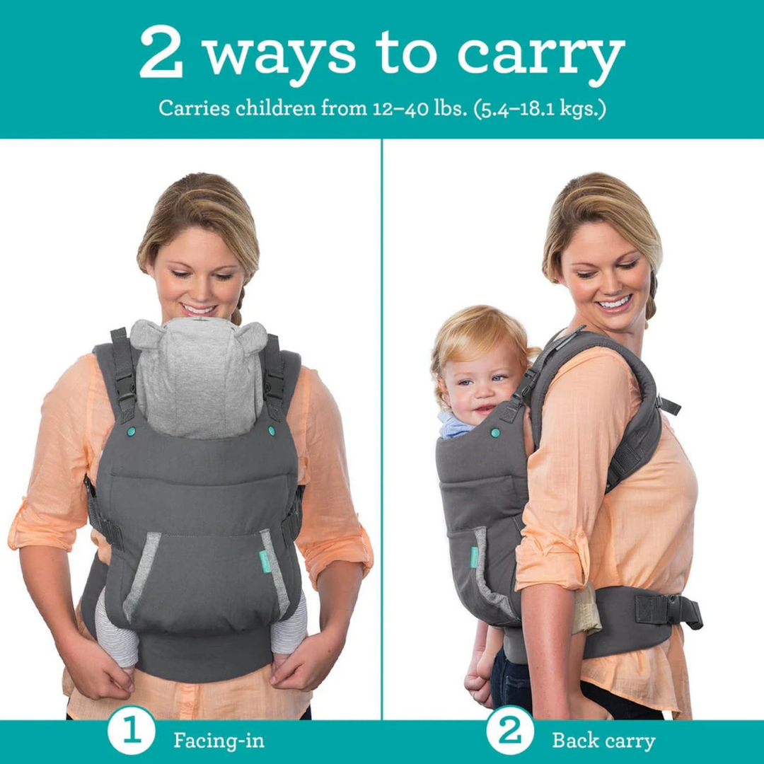 Infantino Cuddle Up™ Ergonomic Hoodie Carrier Grey | Baby Carrier Kenya