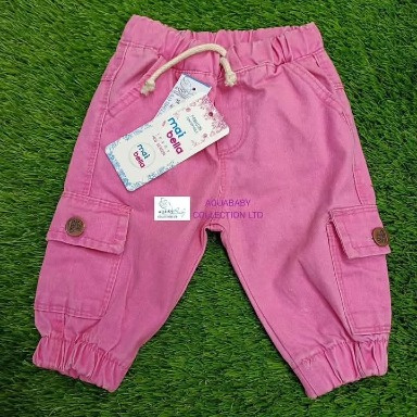 Mai Bella Kids Cargo Pants – Pink & Green Casual Trousers