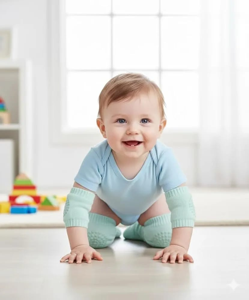 Baby Knee Pads for Crawling – Soft, Breathable Cotton, Anti-Slip (6+ Months)