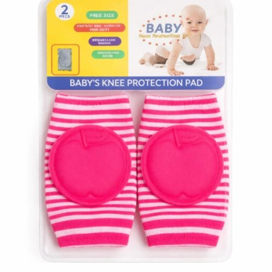 Striped Baby Crawling Knee Pads – Soft Apple Cushion Protection