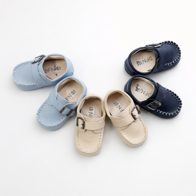Defne Baby Shoes – Pre-Walker Loafers with Stylish Buckle (Size 19, 9–12 Months)
