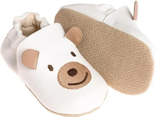 Defne White Bear Patterned Unisex Baby Booties Size 19 (9–12 Months)
