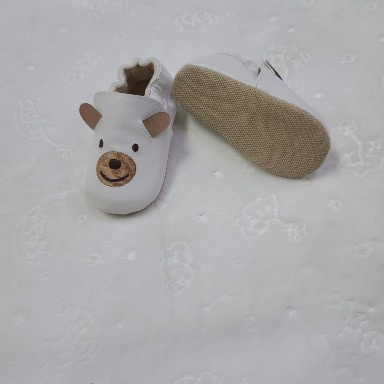 Defne White Bear Patterned Unisex Baby Booties Size 19 (9–12 Months)