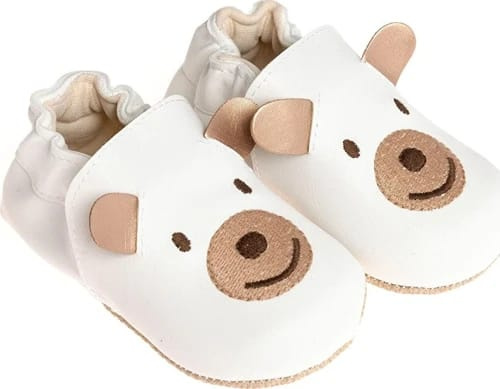 Defne White Bear Patterned Unisex Baby Booties Size 19 (9–12 Months)