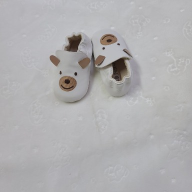Defne White Bear Patterned Unisex Baby Booties Size 19 (9–12 Months)
