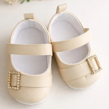 Defne Beige Leather Mary Jane Prewalker Shoes Size 19 (9–12 Months)