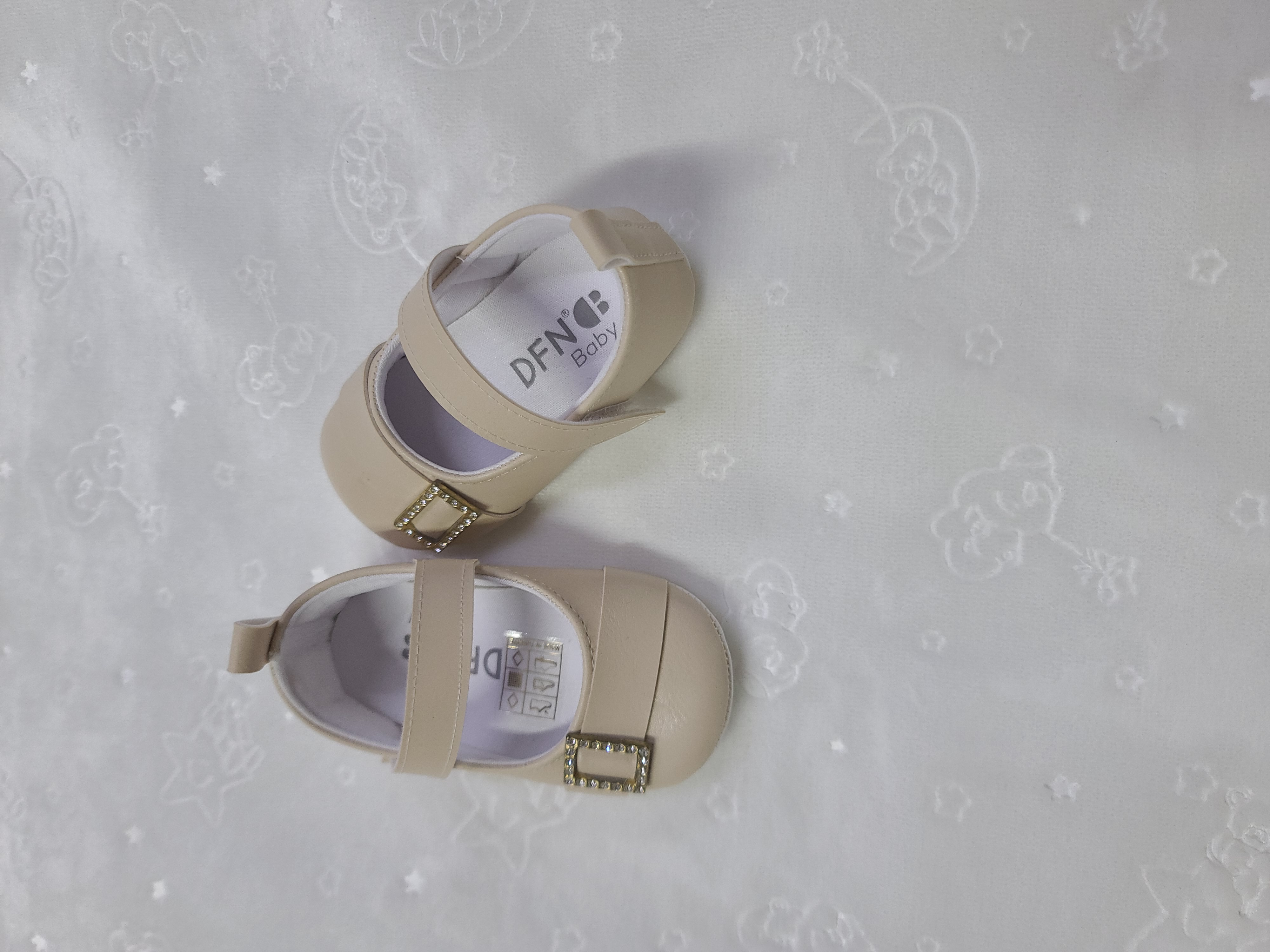Defne Beige Leather Mary Jane Prewalker Shoes Size 19 (9–12 Months)