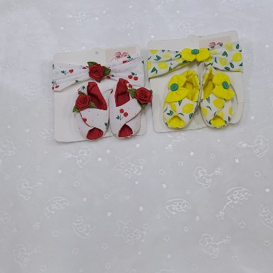 Baby Girl Booties & Headband Set | Soft Cotton Newborn Shoes