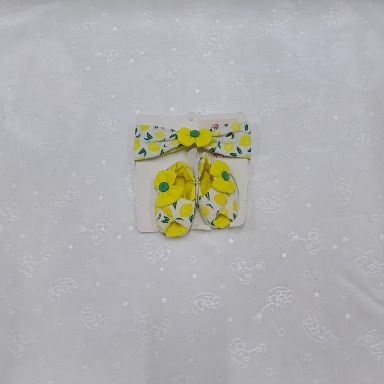 Baby Girl Booties & Headband Set | Soft Cotton Newborn Shoes