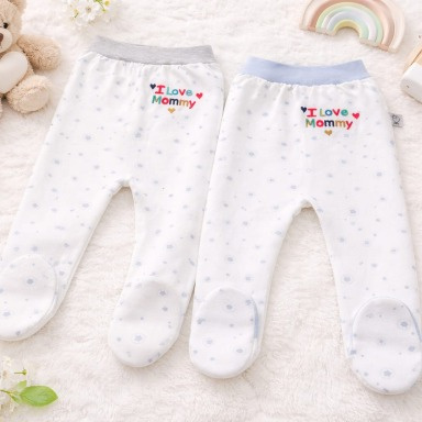 Soft Cotton Baby Footed Pants – Newborn to 24 Months – Cozy & Gentle on Skin