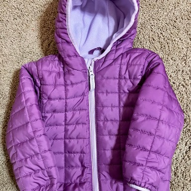 Michael Kors Toddler Quilted Puffer Jacket – Purple (9–12 Months)