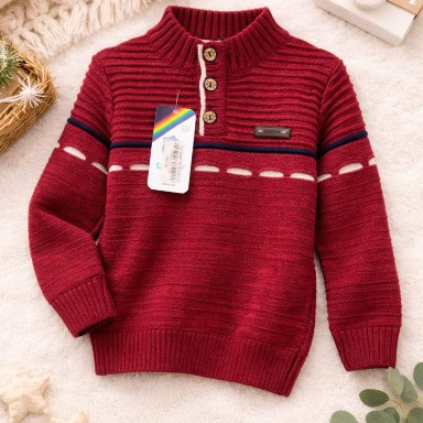 Maroon Knitted Babyhug Pullover Sweater – 3-4 Years