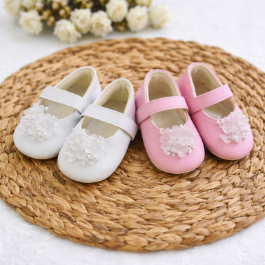 Baby Girl Prewalker Shoes Size 18 – Floral Mary Jane Infant Shoes