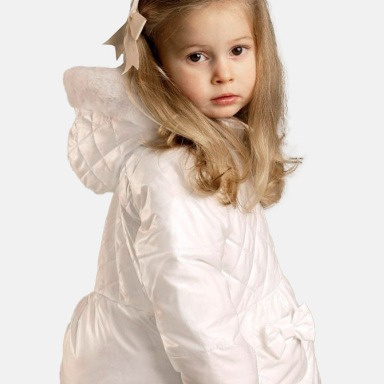 White Quilted Baby Jacket with Hood – 18-24 Months