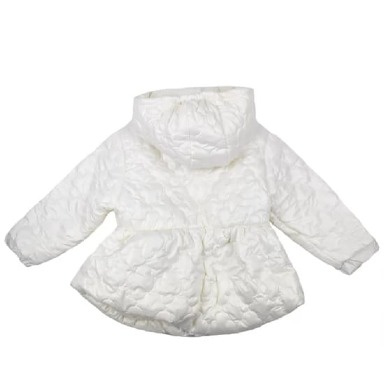 White Quilted Baby Jacket with Hood – 18-24 Months