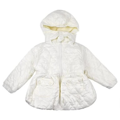 White Quilted Baby Jacket with Hood – 18-24 Months