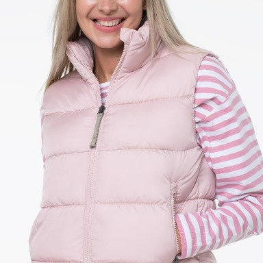 White/ pink  Quilted Puffer Vest for Kids – Cilento Designer Wear