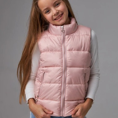 White/ pink  Quilted Puffer Vest for Kids – Cilento Designer Wear