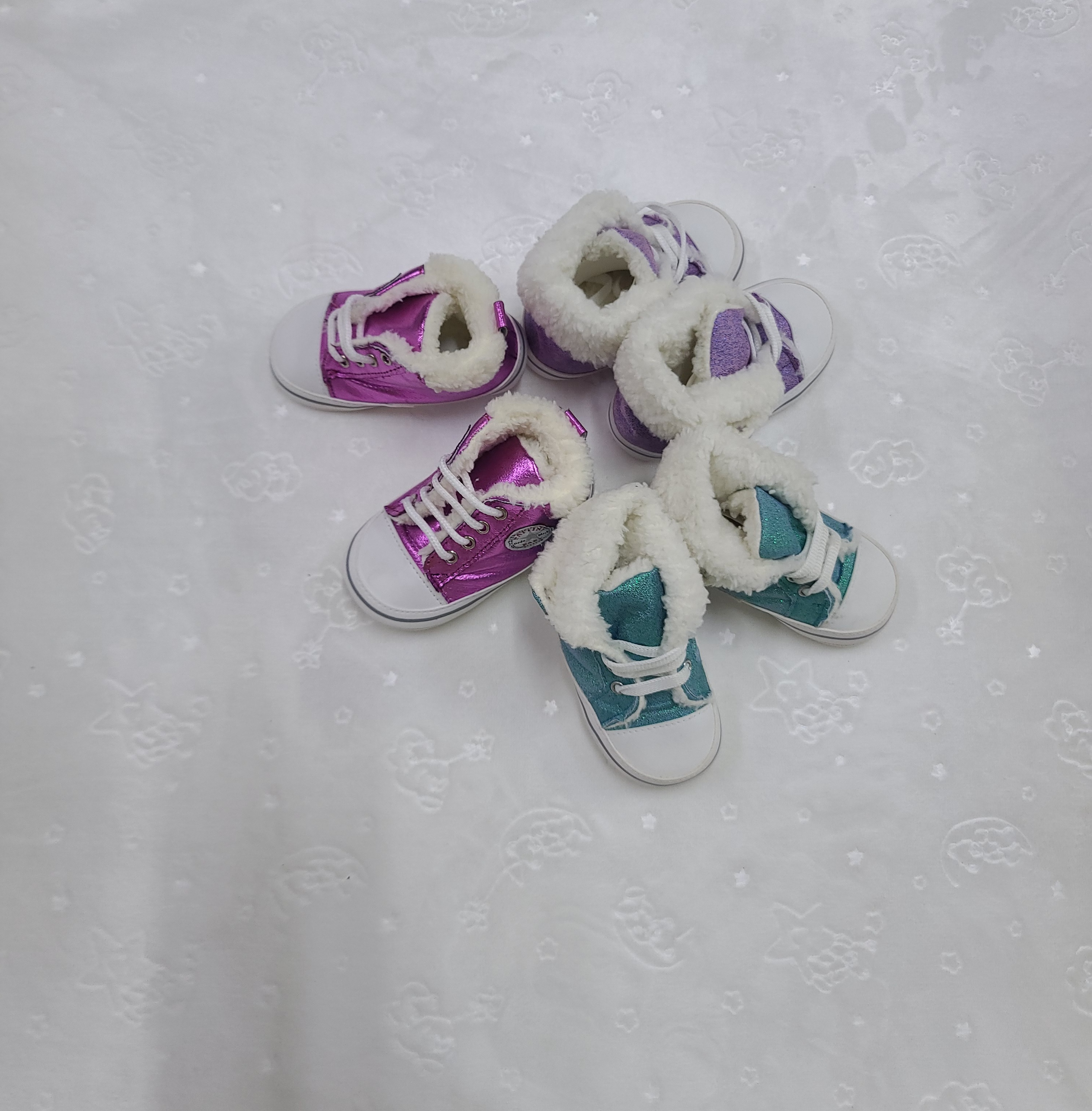 Faux-Fur Lined Baby Prewalker Shoes Size 19 – High Top Sneaker Style