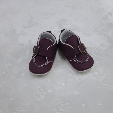 Burgundy Baby Pattini Prewalker Moccasins Size 19 – Soft Sole Baby Shoes