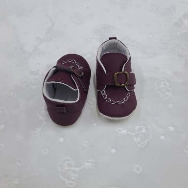 Burgundy Baby Pattini Prewalker Moccasins Size 19 – Soft Sole Baby Shoes