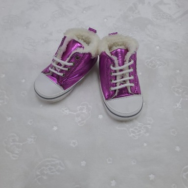 Baby Pattini Fur-Lined Prewalker Sneakers | Soft Sole Infant First Walker Shoes (Size 17)