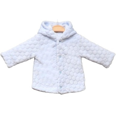 Light Blue Plush Hooded Baby Jacket – Soft & Cozy (3–12 Months)