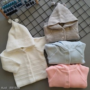 Veycan Hooded Double-Layer Knit Baby Cardigan Jacket (0–12 Months) – Unisex
