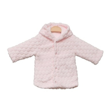 Bebitof Pink Velsoft Baby Cardigan Hooded (0–12 Months)