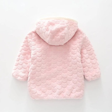Bebitof Pink Velsoft Baby Cardigan Hooded (0–12 Months)